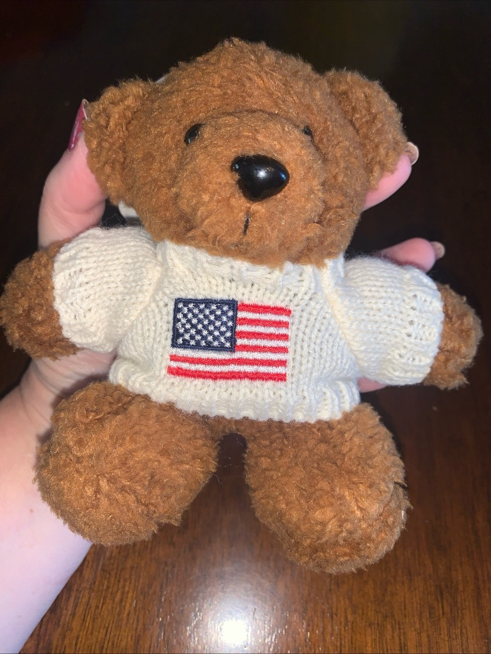 Patriotic Teddy Bear in American Flag Sweater Bag Charm from Natasha NWT - Picture 8 of 9